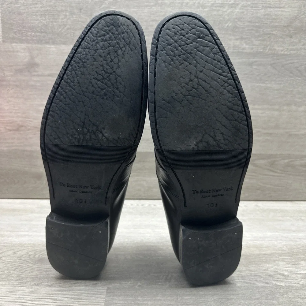 To‎ Boot New York Adam Derrick Mens 10.5 Black Leather Penny Loafers Dress Shoes